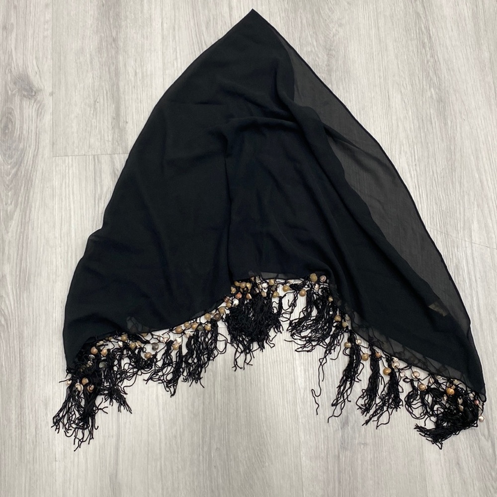 Black beach sarong with fringe 🌸🌸🌸